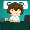 GEO Staff member in a 2D animated style